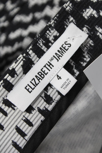 Elizabeth & James Women Straight Pencil Skirt Black Geometric Size 4