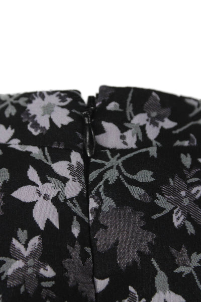 Erdem Women Sheath Dress Black Floral Sleeveless Round Neck Zip Size 8