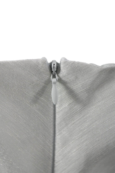 Luca Luca Women Gray Skirt Suit Short Sleeve Mock Neck 78% Linen Size 40