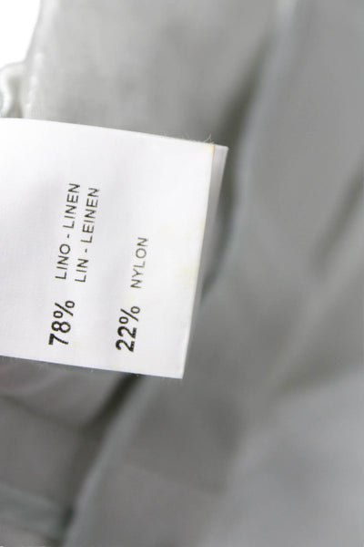 Luca Luca Women Gray Skirt Suit Short Sleeve Mock Neck 78% Linen Size 40