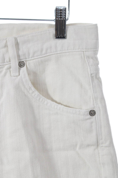 Citizens of Humanity Womens Cut-Off Shorts White 100% Cotton Button Size 25