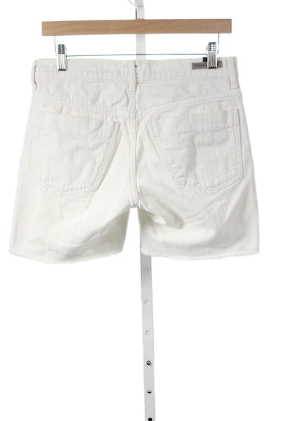 Citizens of Humanity Womens Cut-Off Shorts White 100% Cotton Button Size 25