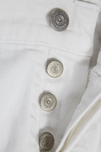 Citizens of Humanity Womens Cut-Off Shorts White 100% Cotton Button Size 25