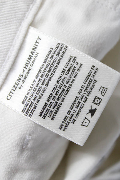 Citizens of Humanity Womens Cut-Off Shorts White 100% Cotton Button Size 25