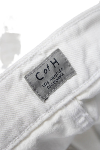 Citizens of Humanity Womens Cut-Off Shorts White 100% Cotton Button Size 25