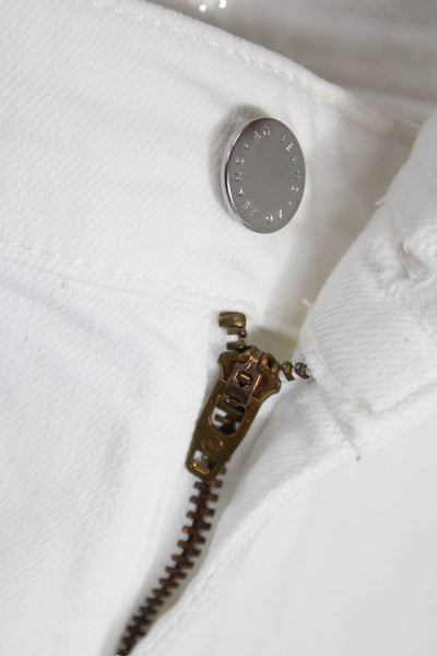 AG Womens Cut-Off White Cotton Shorts Button Size 26