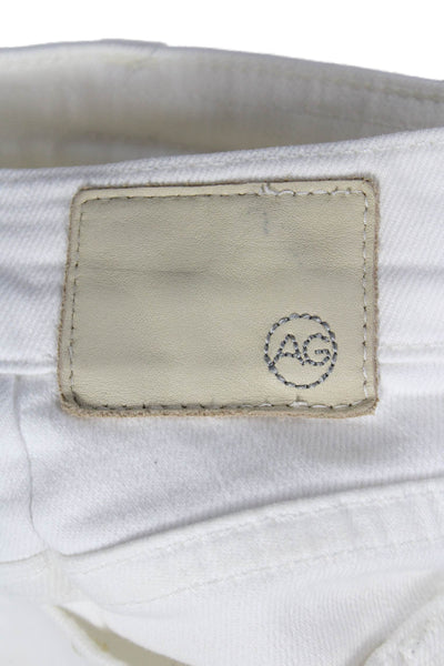 AG Womens Cut-Off White Cotton Shorts Button Size 26
