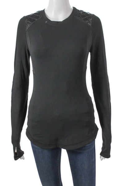 Lululemon Women Black Pullover Long Sleeve Crew Neck Polyester Casual Size S