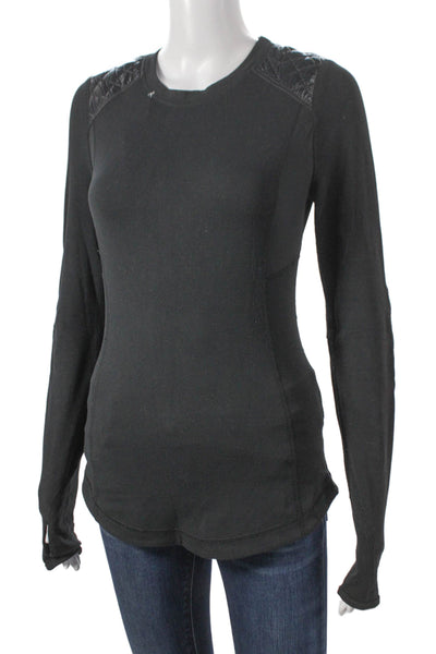 Lululemon Women Black Pullover Long Sleeve Crew Neck Polyester Casual Size S