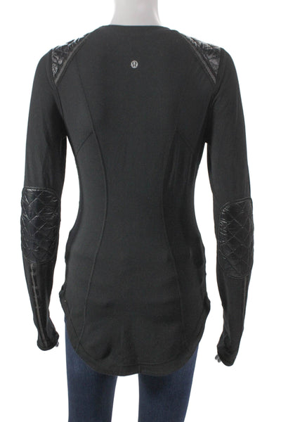 Lululemon Women Black Pullover Long Sleeve Crew Neck Polyester Casual Size S