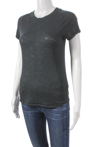 We The Free Women Basic Black Polyester Crew Neck Short Sleeve T-Shirt Size XS