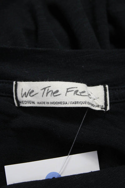 We The Free Women Basic Black Polyester Crew Neck Short Sleeve T-Shirt Size XS