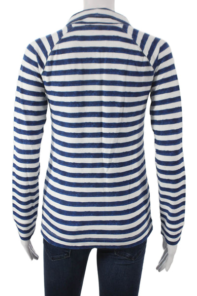Lilly Pulitzer Women Pullover Blue Striped Long Sleeve Cotton Spandex Size 2XS