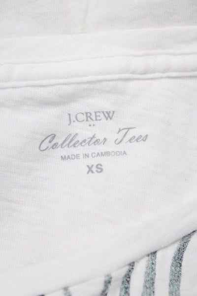 J Crew Womens Floral Cotton Crew Neck Pullover T Shirt Short Sleeve Size XS