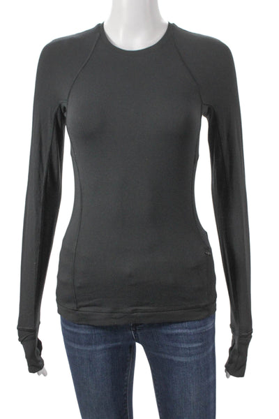 Lululemon Women Black Polyester Pullover T-Shirt Long Sleeve Crew Neck Size S
