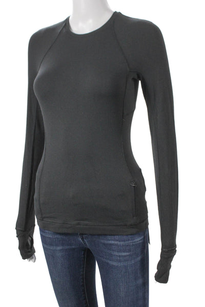 Lululemon Women Black Polyester Pullover T-Shirt Long Sleeve Crew Neck Size S
