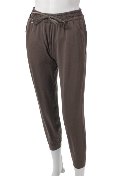 Lululemon Women Jogger Pants Brown Drawstring Polyester Size XS