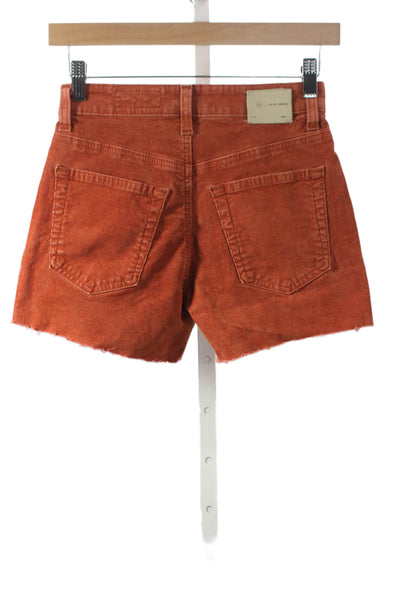 AG Womens Cut-Off Shorts Orange Solid 98% Cotton Button Spring Size 23