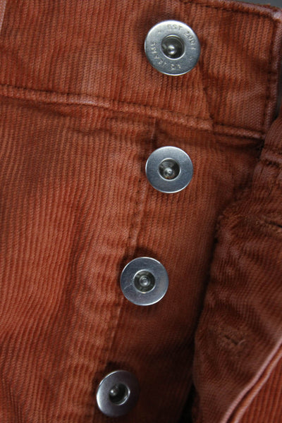 AG Womens Cut-Off Shorts Orange Solid 98% Cotton Button Spring Size 23