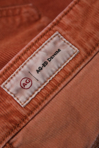 AG Womens Cut-Off Shorts Orange Solid 98% Cotton Button Spring Size 23