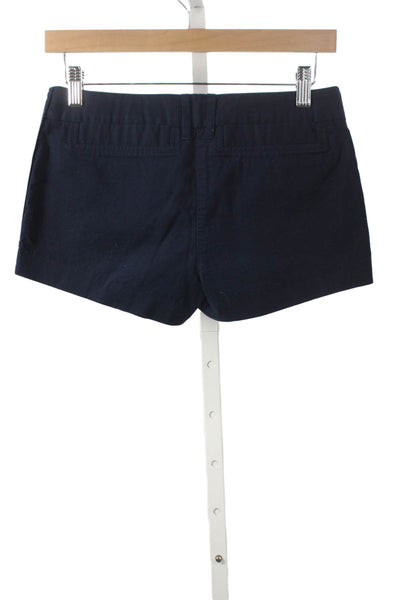 Tory Burch Womens Chino Shorts Blue Cotton Button Size 0
