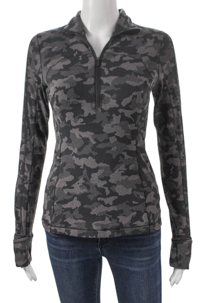 Lululemon Womens Collared Camouflage Pullover Zip Polyester Long Sleeve Size S
