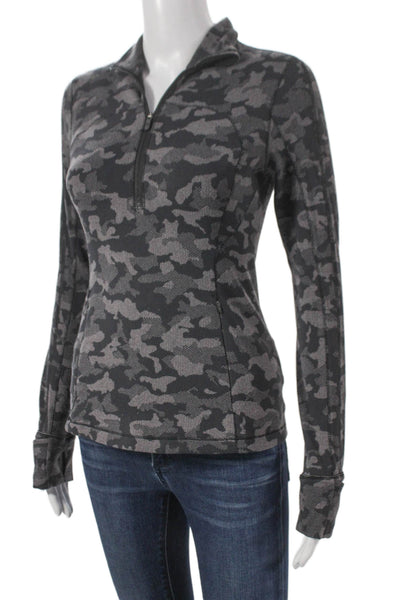 Lululemon Womens Collared Camouflage Pullover Zip Polyester Long Sleeve Size S