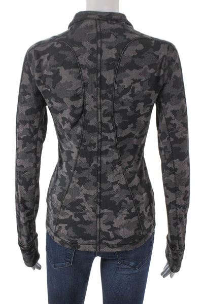 Lululemon Womens Collared Camouflage Pullover Zip Polyester Long Sleeve Size S