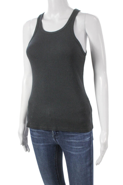 Lacausa Women Basic Tank Gray Cotton Modal Sleeveless Size S