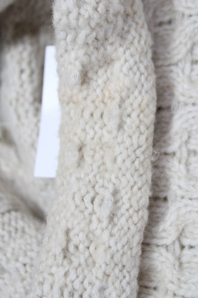 Vince Women Wool Turtleneck Pullover Ivory Petite Size S