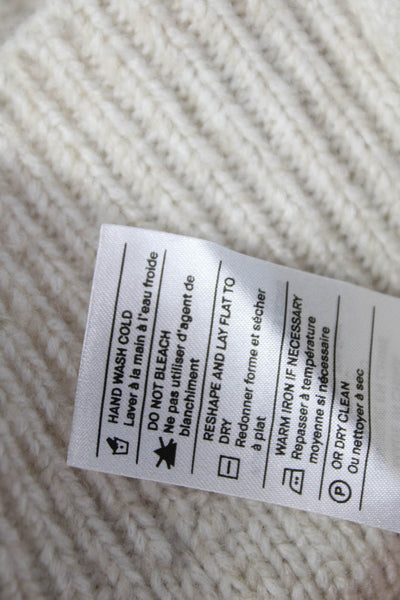 Vince Women Wool Turtleneck Pullover Ivory Petite Size S