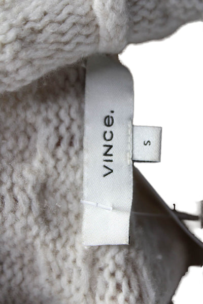 Vince Women Wool Turtleneck Pullover Ivory Petite Size S