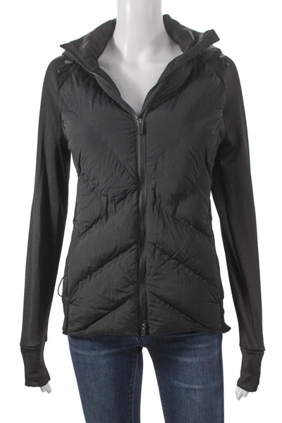 Athleta Womens Basic Jacket Black Nylon Long Sleeve Zip Size XS