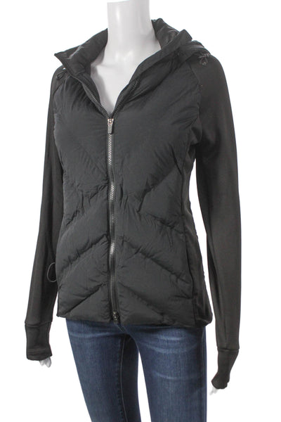 Athleta Womens Basic Jacket Black Nylon Long Sleeve Zip Size XS