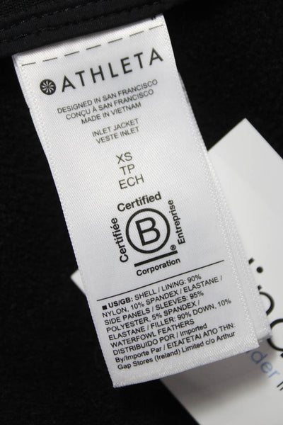 Athleta Womens Basic Jacket Black Nylon Long Sleeve Zip Size XS