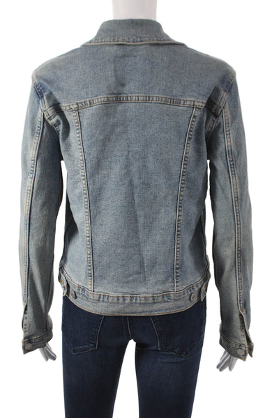 Levi's Womens Basic Jacket Blue Button Long Sleeve Size S