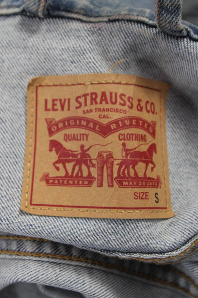Levi's Womens Basic Jacket Blue Button Long Sleeve Size S