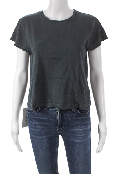 Agolde Women Basic Black Crew Neck Short Sleeve T-Shirt Size S