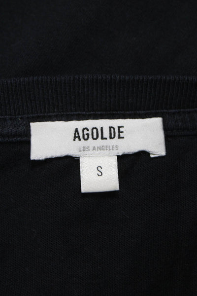 Agolde Women Basic Black Crew Neck Short Sleeve T-Shirt Size S