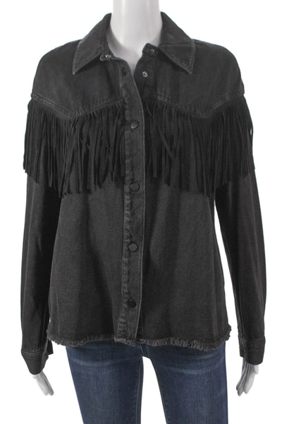 Zara Women Basic Jacket Black Collared Button Long Sleeve Polyester Size XS