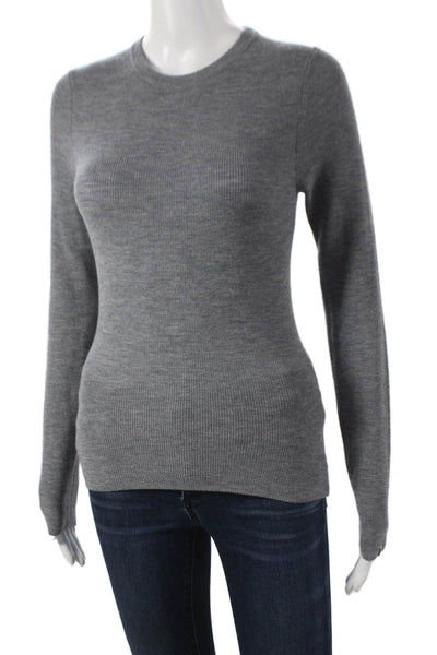 OGD Womens Gray Merino Wool Pullover Sweater Crew Neck Long Sleeve Size M