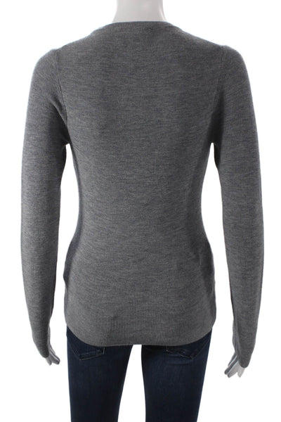 OGD Womens Gray Merino Wool Pullover Sweater Crew Neck Long Sleeve Size M