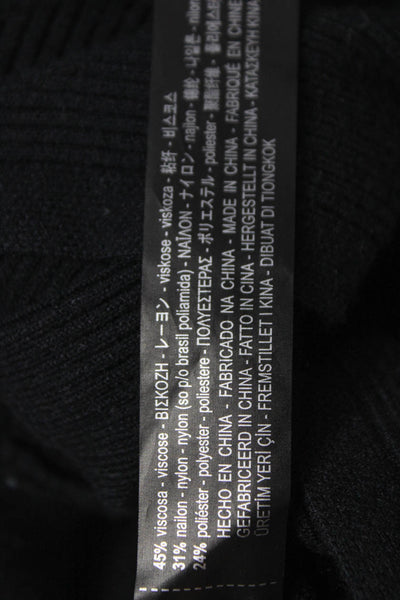 Zara Knit Women Off Shoulder Pullover Sweater Black Long Sleeve Size S