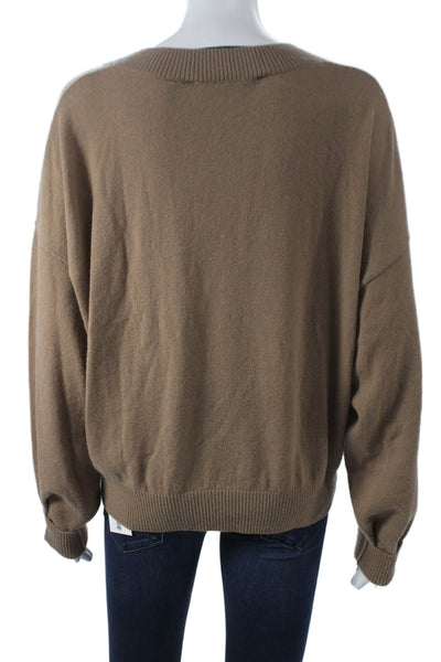 ROTATE Womens Brown Wool V-Neck Long Sleeve Pullover Sweater Size M