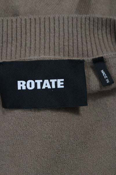 ROTATE Womens Brown Wool V-Neck Long Sleeve Pullover Sweater Size M