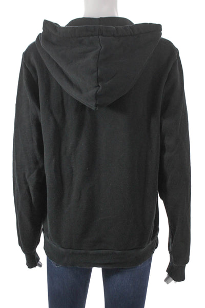 Alo Womens Full Zip Hoodie Black Cotton Long Sleeve Size S