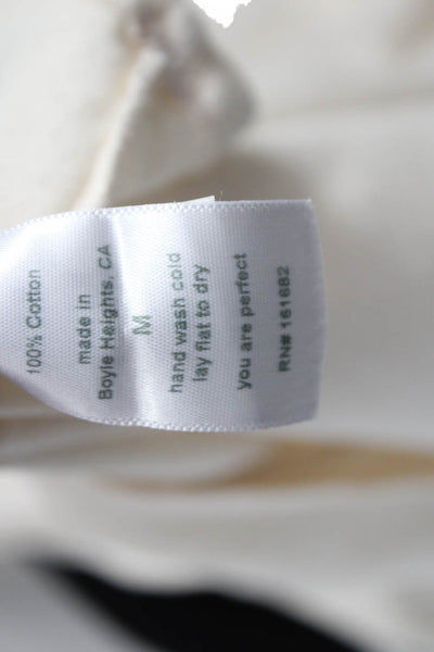 Perfect White Tee Womens Basic Ivory Crew Cotton Tee Size M