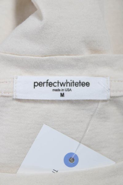 Perfect White Tee Womens Basic Ivory Crew Cotton Tee Size M