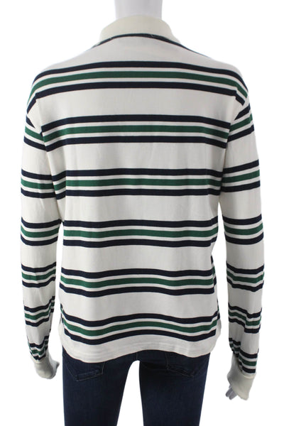 Lioness Womens Striped Cotton Collared Polo Long Sleeve Button Size XS