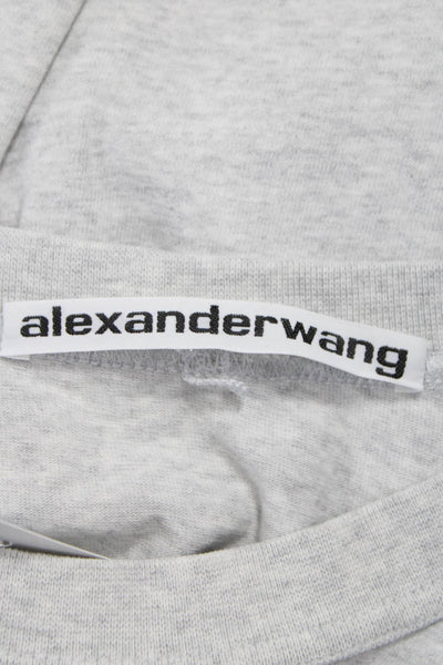 Alexander Wang Womens Basic Gray Cotton Crew Neck Short Sleeve T-Shirt Size S